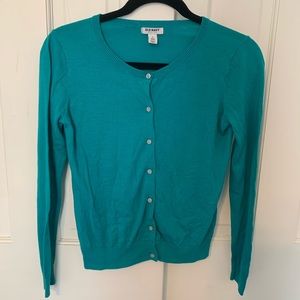 OLD NAVY Crew Neck Cardigan Green Size S Petite